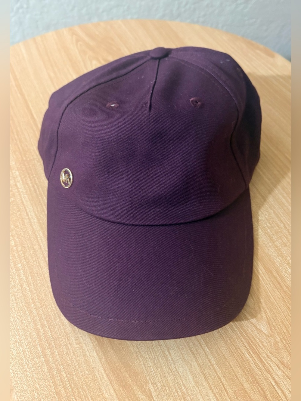 Michael Kors MK Burgundy Gold Logo Baseball Cap Hat Adjustable One Size NWT